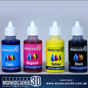 Monocure3D - Coffret de 4 pigments Cyan Magenta Jaune Noir